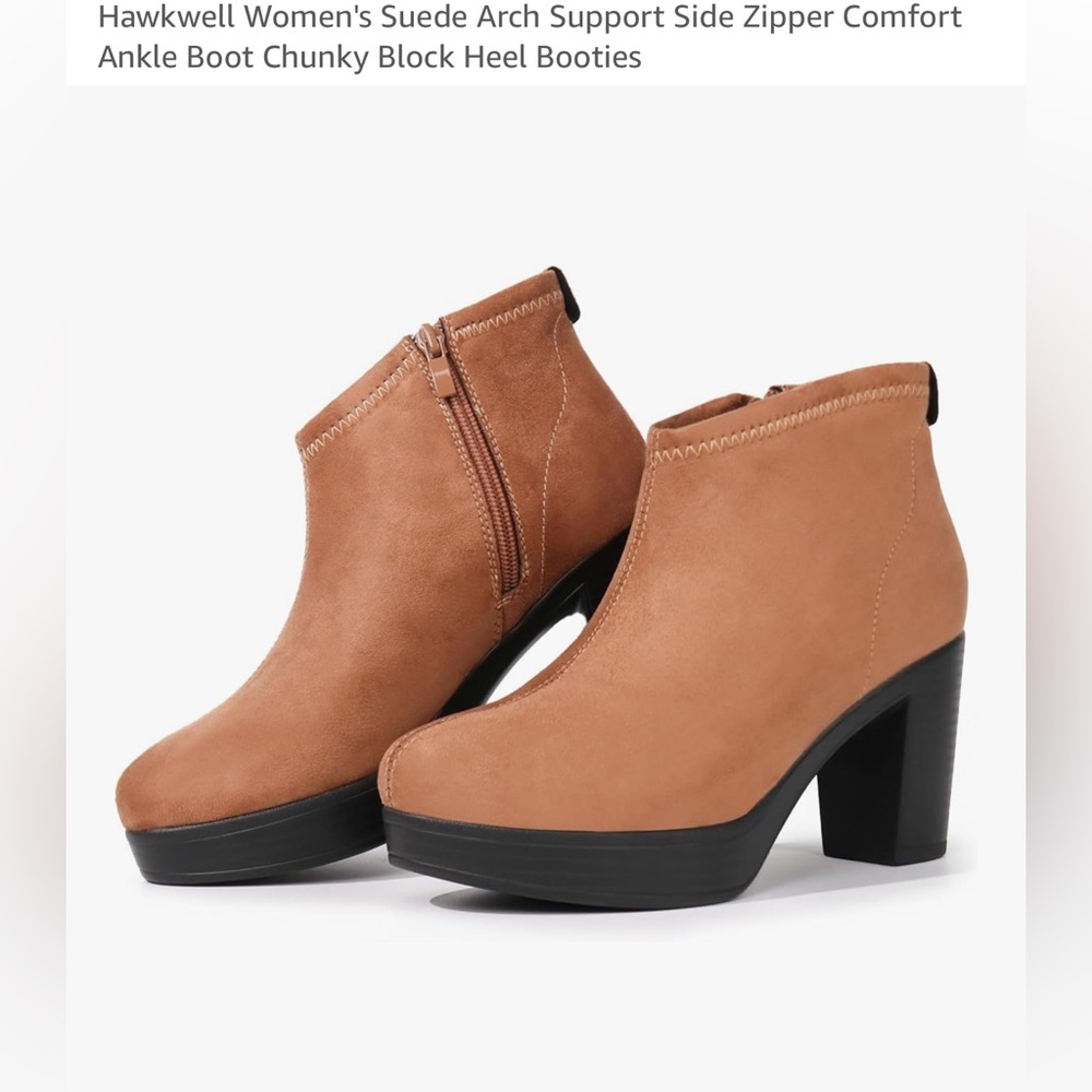 Hawkwell women’s suede Arch support side zipper ankle boot size 10 NWT